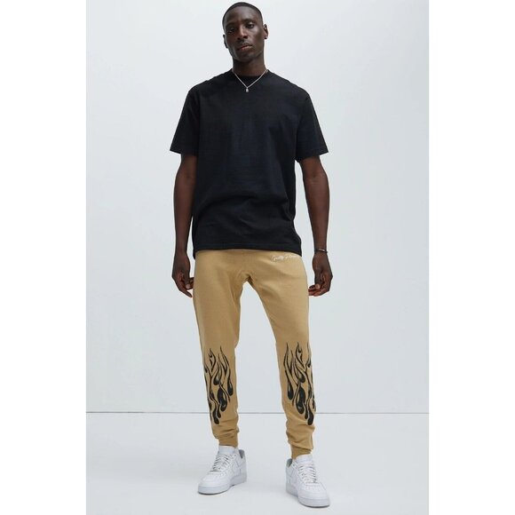 Guilty Pleasures See All Flames Jogger Pants Sand Men's - Picture 2 of 5